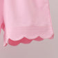 Pink Scalloped Shorts Set