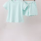 Mint Scalloped Shorts Set