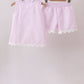 Pink Seersucker Stripe Scalloped Shorts Set
