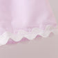 Pink Seersucker Stripe Scalloped Shorts Set