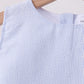 Blue Seersucker Stripe Scalloped Shorts Set