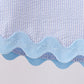 Blue Seersucker Stripe Scalloped Shorts Set