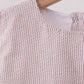 Khaki Seersucker Stripe Scalloped Shorts Set