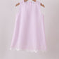 Pink Seersucker Stripe Scalloped Dress