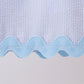 Blue Seersucker Stripe Scalloped Dress