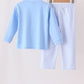Blue Jack-O-Lantern applique pants set