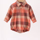 Rust Plaid Button Down Bubble