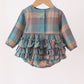 Teal Plaid Ruffle Bubble