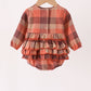Rust Plaid Ruffle Bubble