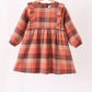 Rust Plaid Ruffle Dress