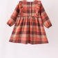 Rust Plaid Ruffle Dress