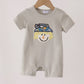 Gray Scarecrow Embroidery Romper