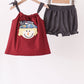 Maroon Scarecrow Embroidery Bloomer Set