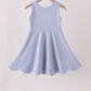 Dusty Blue Scalloped Dress