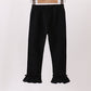 Black ruffle pants