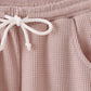 Beige scalloped pants set