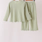 Green scalloped pants set