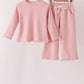Pink scalloped pants set