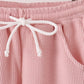 Pink scalloped pants set