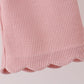 Pink scalloped pants set