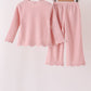 Pink scalloped pants set