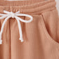 Oatmeal scalloped pants set
