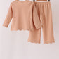 Oatmeal scalloped pants set
