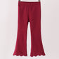 Maroon scalloped bell pants
