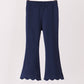 Navy scalloped bell pants
