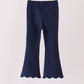 Navy scalloped bell pants