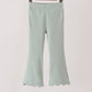 Sage scalloped bell pants