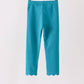 Teal scalloped leggings