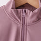 Dusty plum scallped zipper active set