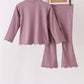 Dusty plum scallped zipper active set