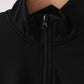 Black scallped zipper active set