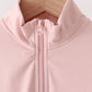 Pink scallped zipper active set