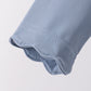 Dusty slate blue scallped zipper active set