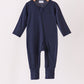 Navy zipper bamboo anti-slip romper