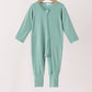 Sage zipper bamboo anti-slip romper