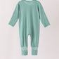 Sage zipper bamboo anti-slip romper