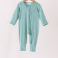 Sage zipper bamboo romper