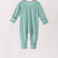 Sage zipper bamboo romper