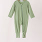 Green zipper bamboo anti-slip romper