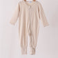 Beige zipper bamboo anti-slip romper