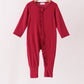 Burgundy ruffle zipper bamboo anti-slip romper – wholesale for boutiques | Honeydew USA