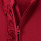 Burgundy ruffle zipper bamboo anti-slip romper – view 3