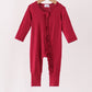 Burgundy ruffle zipper bamboo romper – wholesale for boutiques | Honeydew USA