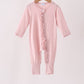 Pink ruffle zipper bamboo romper – wholesale for boutiques | Honeydew USA