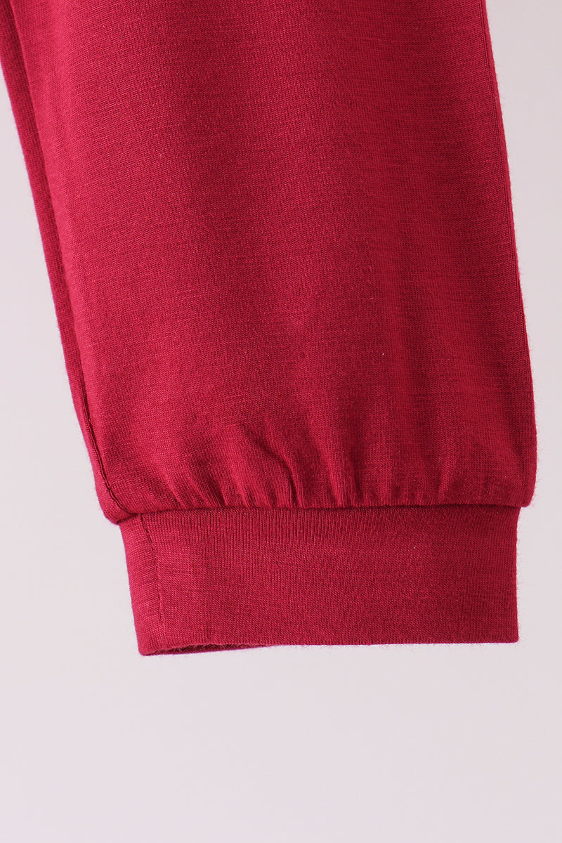 Burgundy bamboo pajama set – view 5