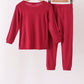 Burgundy bamboo pajama set – view 6